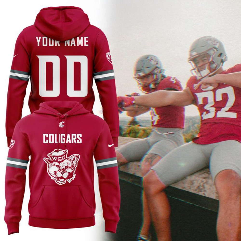 Personalized Washington State Cougars Red Hoodie Football Fan Gift Ideas-1