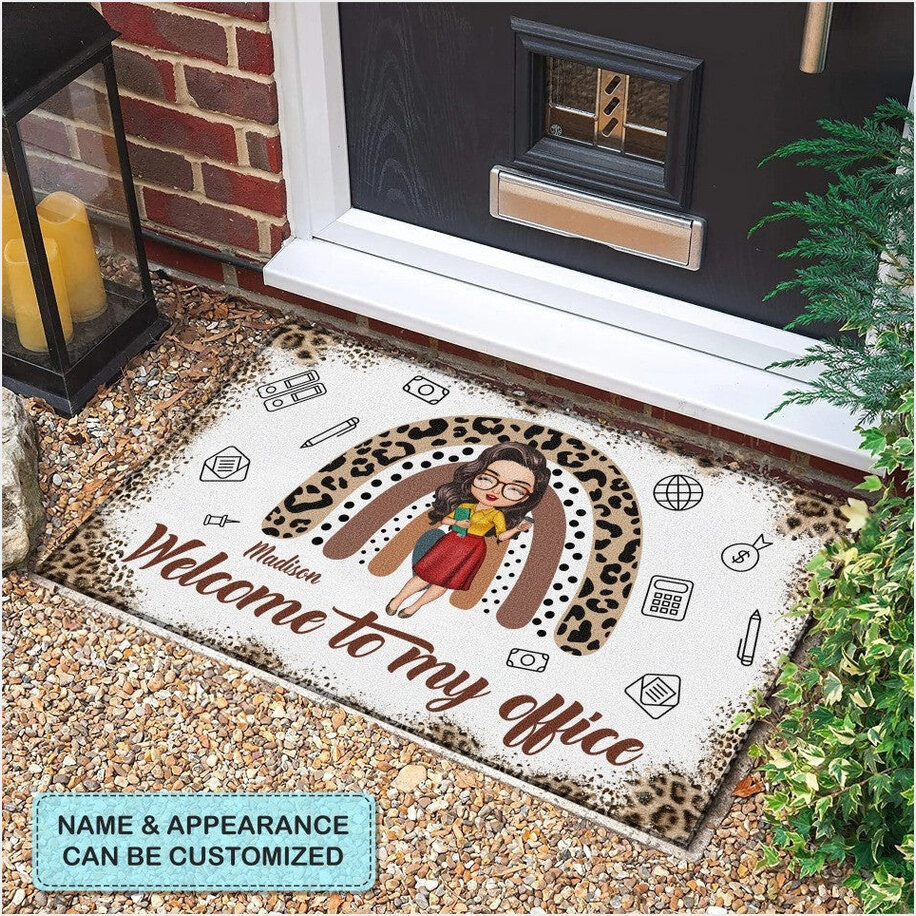 Personalized Welcome To My Office Doormat Customized Office Staff Doormat Employee Gifts-1