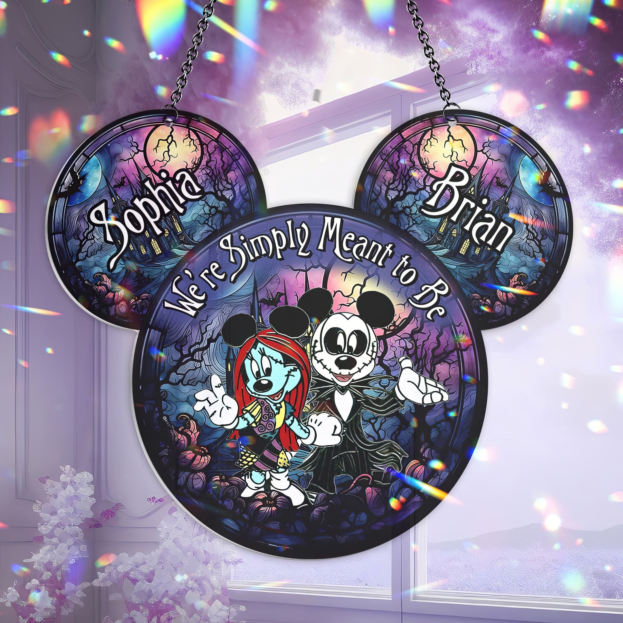 Personalized We're Simply Meant To Be Mickey Mouse Acrylic Window Ornament Home Decor-1