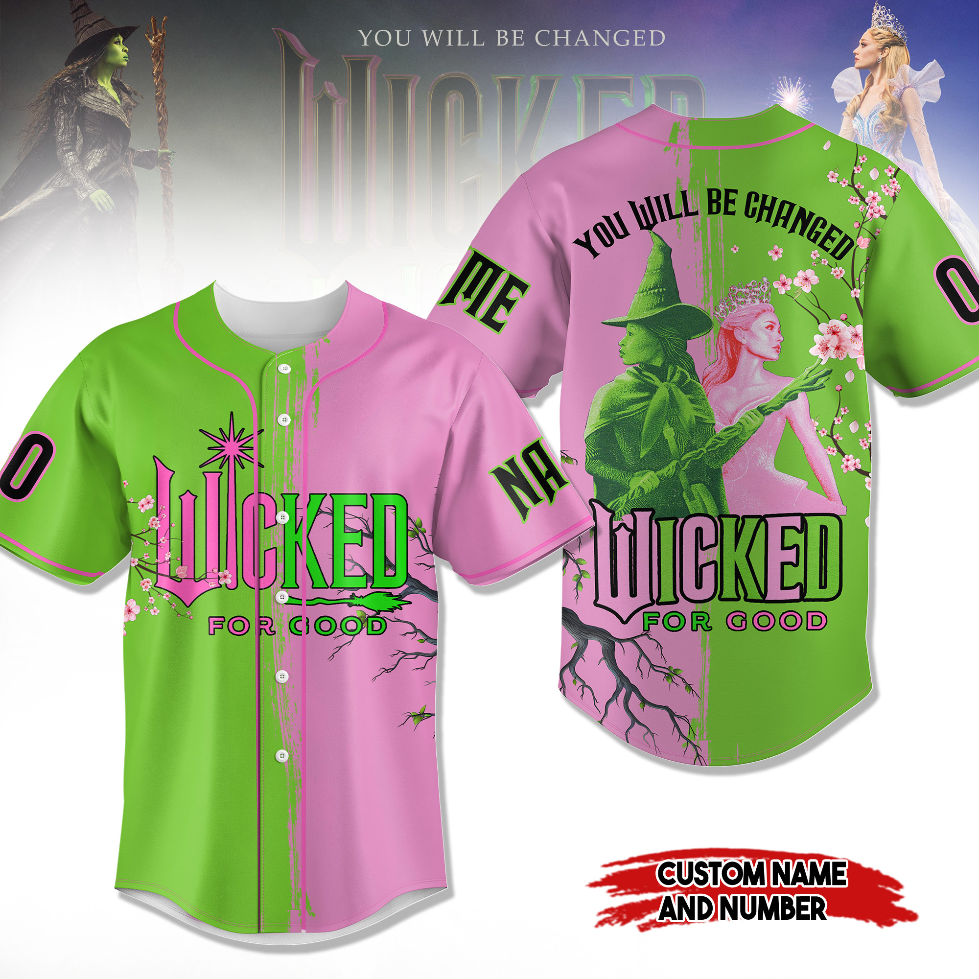 Personalized Wicked For Good Movie Baseball Jersey Fan Merch Gifts For Movie Lovers-1