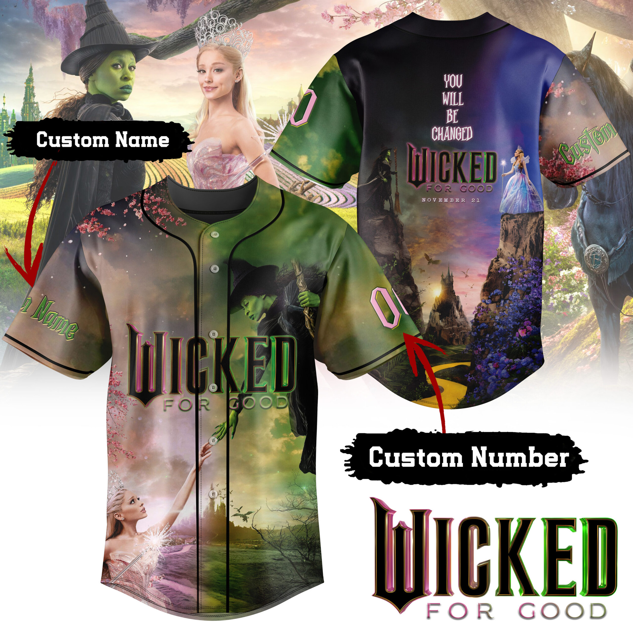 Personalized Wicked For Good Movie Personalized Baseball Jersey For Fans Gifts For Daughter-1
