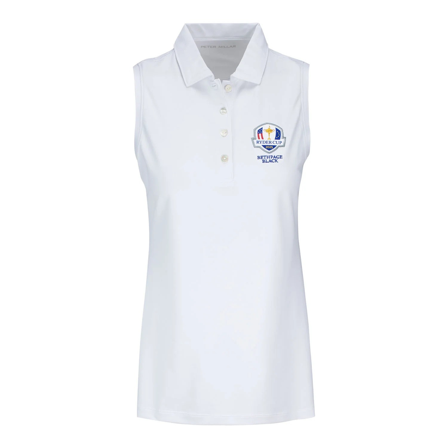 Peter Millar 2025 Ryder Cup Women's Sleeveless Polo Shirt Golf Clothing Gifts For Mom-1