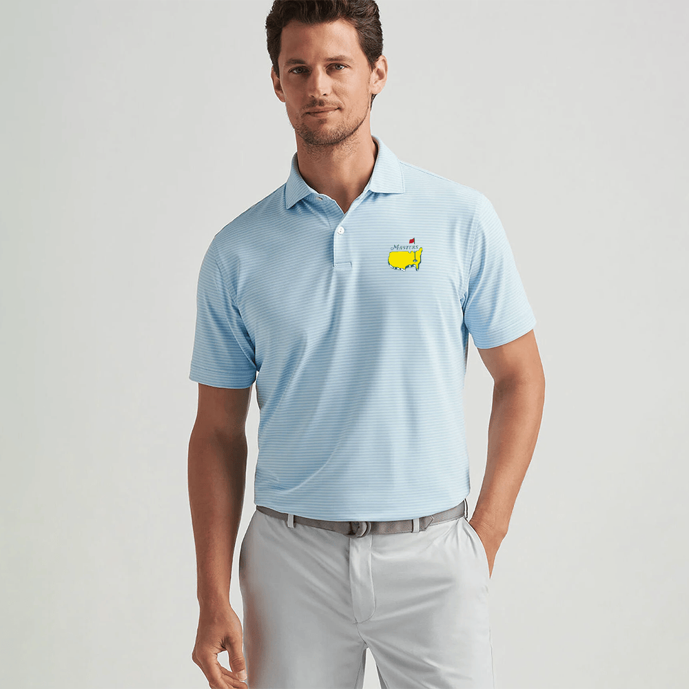 Peter Millar Masters Polo Shirt Blue Official Masters Merchandise Great Father's Day Gifts-1