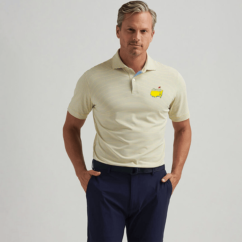 Peter Millar Masters Polo Shirt Yellow Official Masters Merchandise Unique Father's Day Gifts-1