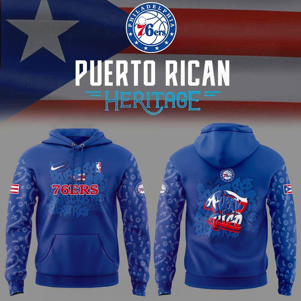 Philadelphia 76ers Puerto Rican Heritage 2025 Hoodie 76ers Merch Gifts For Son In Law-1