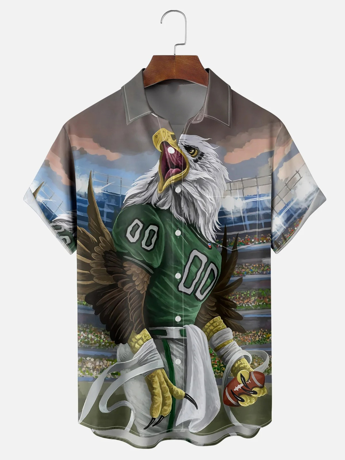 Philadelphia Art Football Eagles Chest Pocket Casual Shirt-1