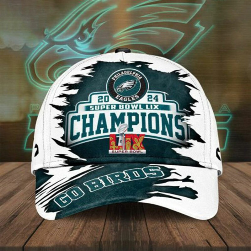 Philadelphia Eagles 2024 Super Bowl LIX Champions Hat For Football Fan Gifts NFL Shop-1