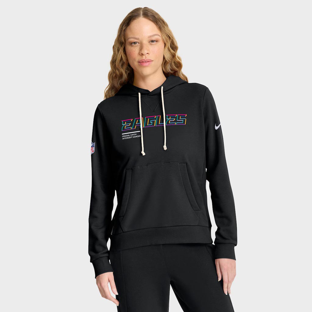 Philadelphia Eagles Crucial Catch NFL Hoodie 2025 Rainbow Eagles Merch Gift For Women-1
