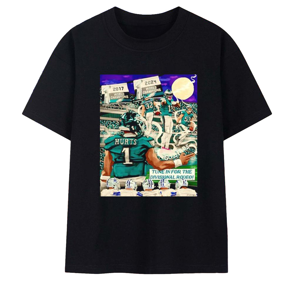 Philadelphia Eagles Jalen Hurts Tune In For The Divisional Rodeo T-Shirt Eagles Merch_-1
