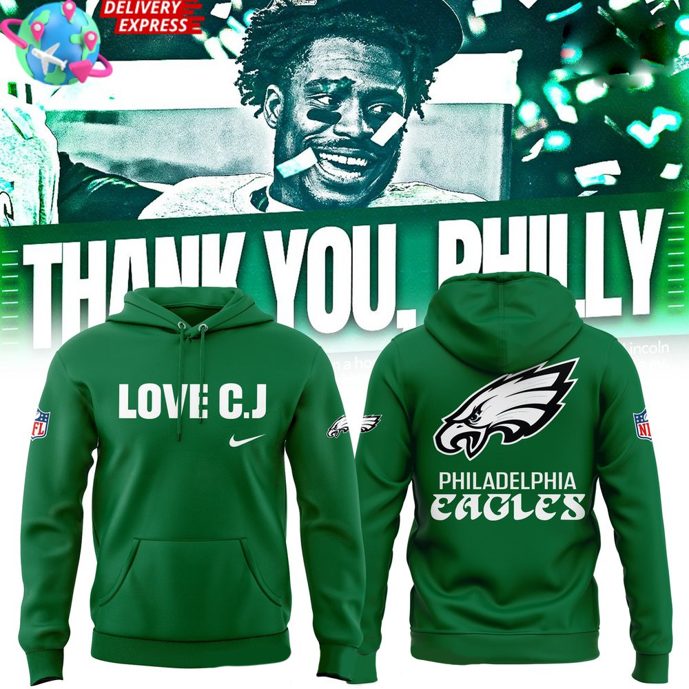 Philadelphia Eagles Love C.J. Special Edition Hoodie Eagles Merch Dad Gifts For Father's Day 2025-1