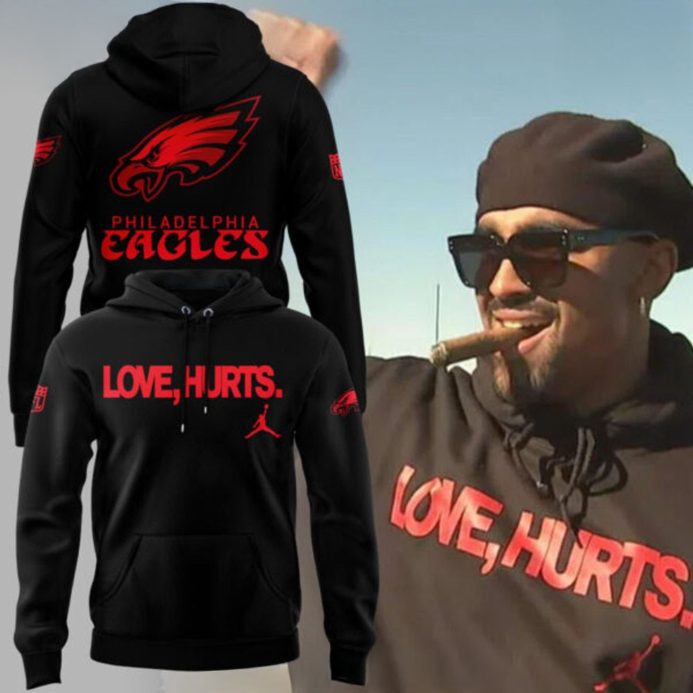 Philadelphia Eagles Love Jalen Hurts Hoodie Perfect Father's Day Gifts-1