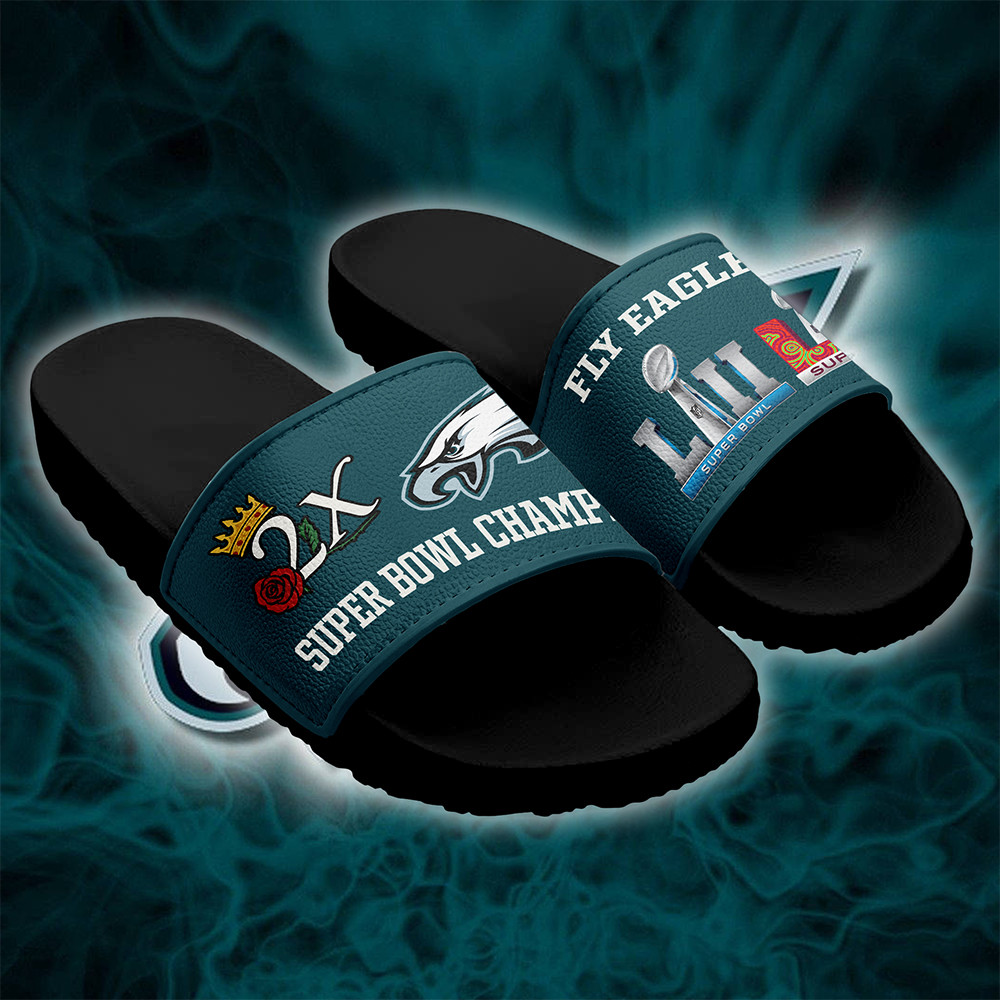 Philadelphia Eagles Slide Sandals Unique Gifts For Football Lovers-1