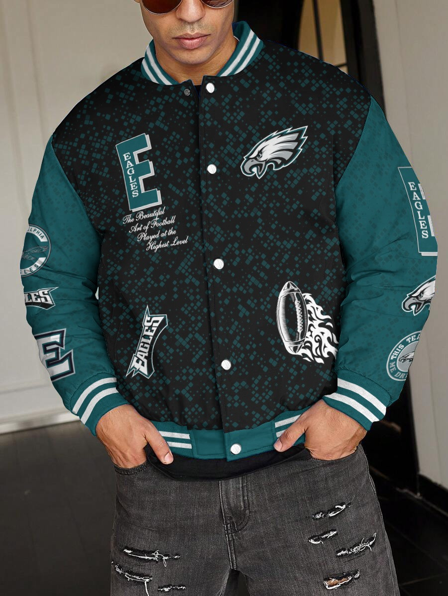 Philadelphia Eagles Super Bowl Baseball Jacket For Football Fan NFL Store-1 Philadelphia Eagles Super Bowl Baseball Jacket For Football Fan NFL Store-1