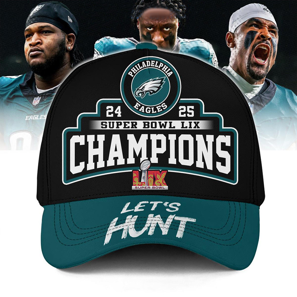 Philadelphia Eagles Super Bowl LIX Champions Hat Presents For Football Fans-1