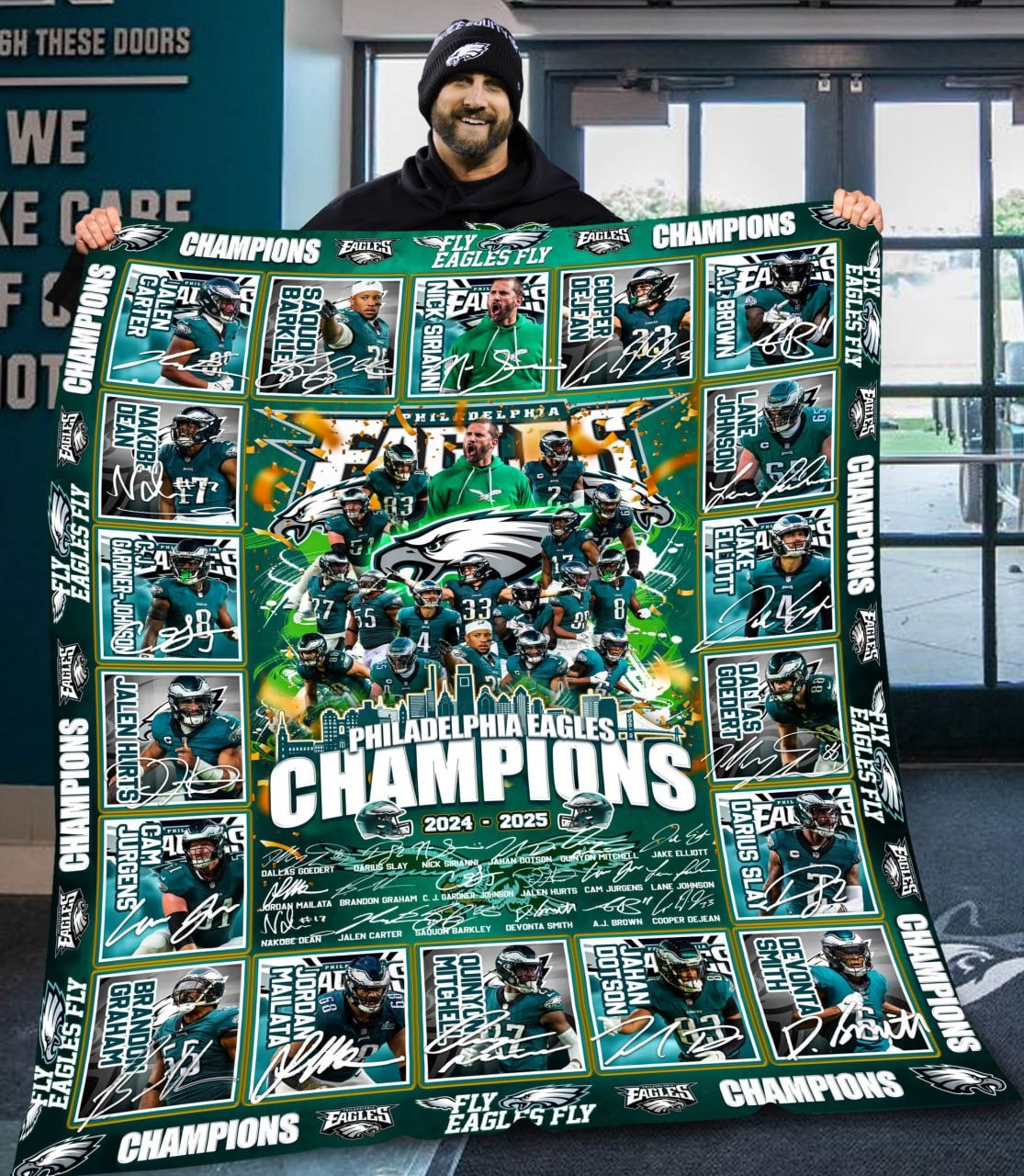 Philadelphia Eagles Super Bowl Merch Blanket Gifts For Football Fans NFL Shop-1