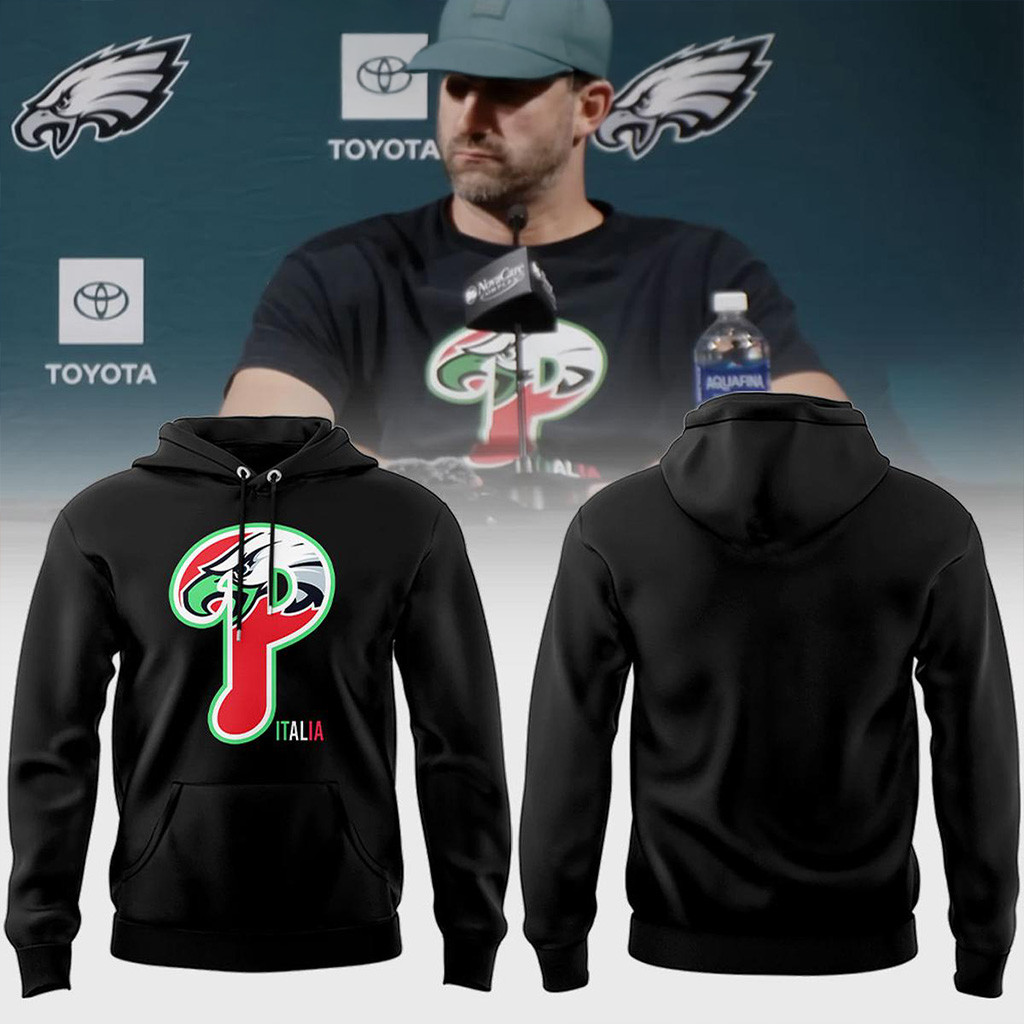 Philadelphia Eagles X Phillies Italia Hoodie Philadelphia Eagles Merch Best Football Gifts-1