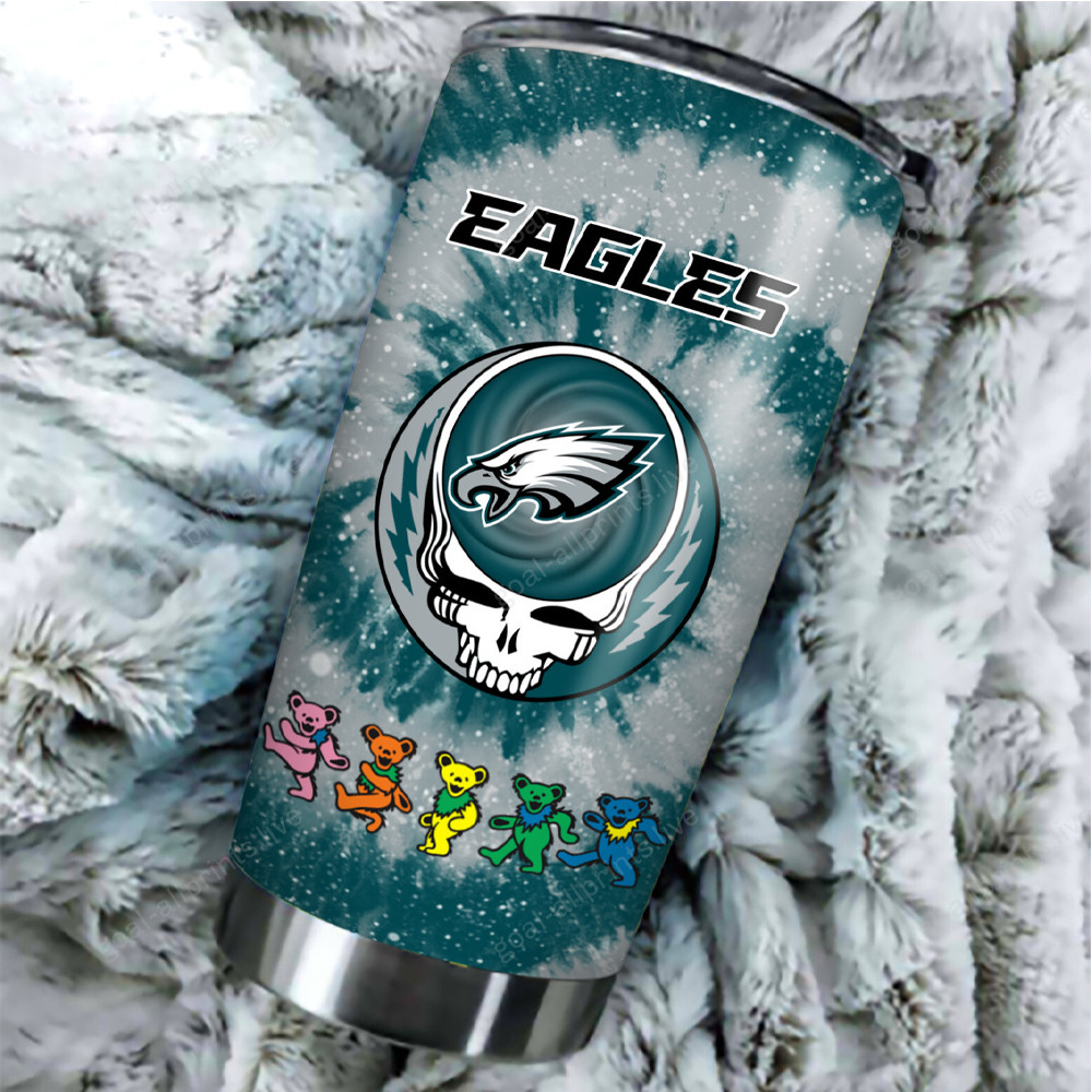 Philadelphia Eagles and Grateful Dead Tumbler Father's Day Gifts For Husband-1