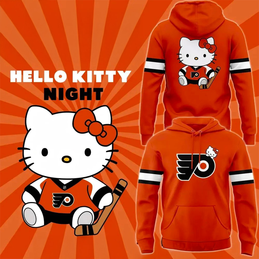 Philadelphia Flyers Hello Kitty Night Hoodie Flyers Merch Christmas Gifts For Sister-1