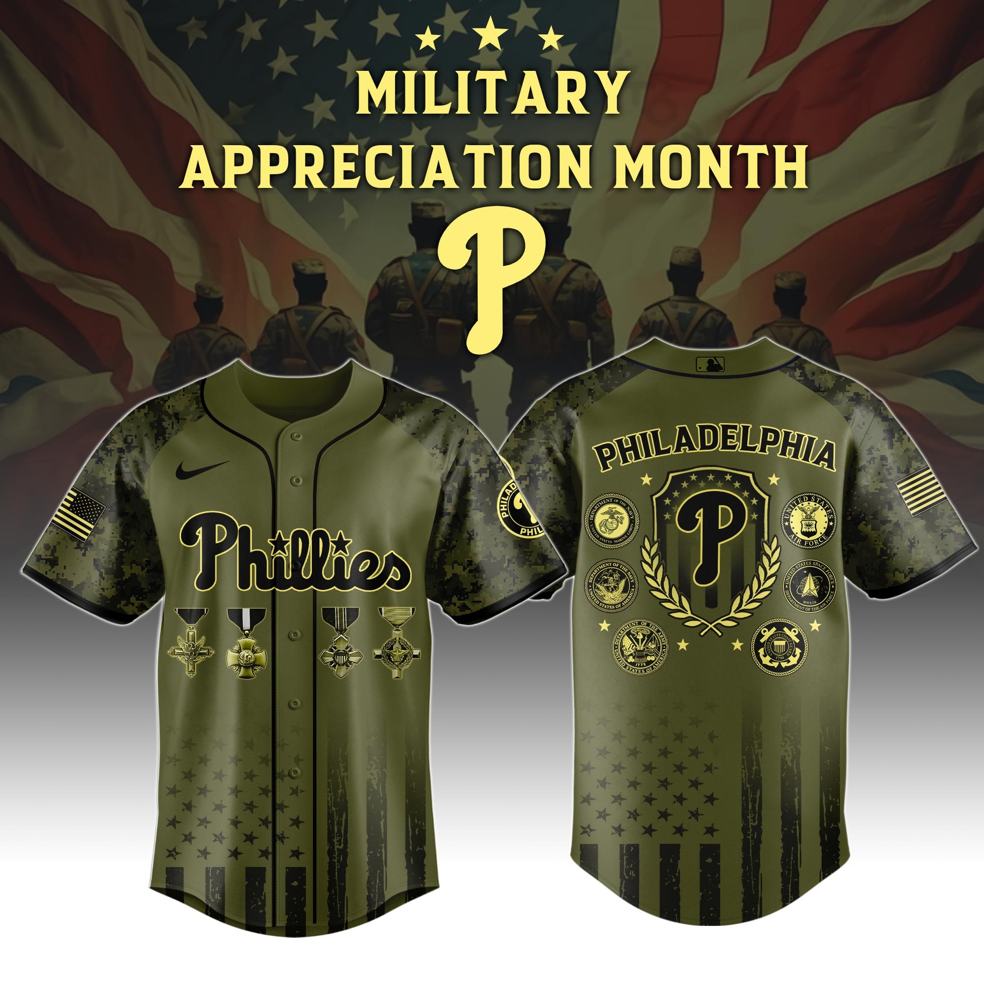 Philadelphia Phillies MLB x Military Appreciation Month Special Edition Jersey 2025-1