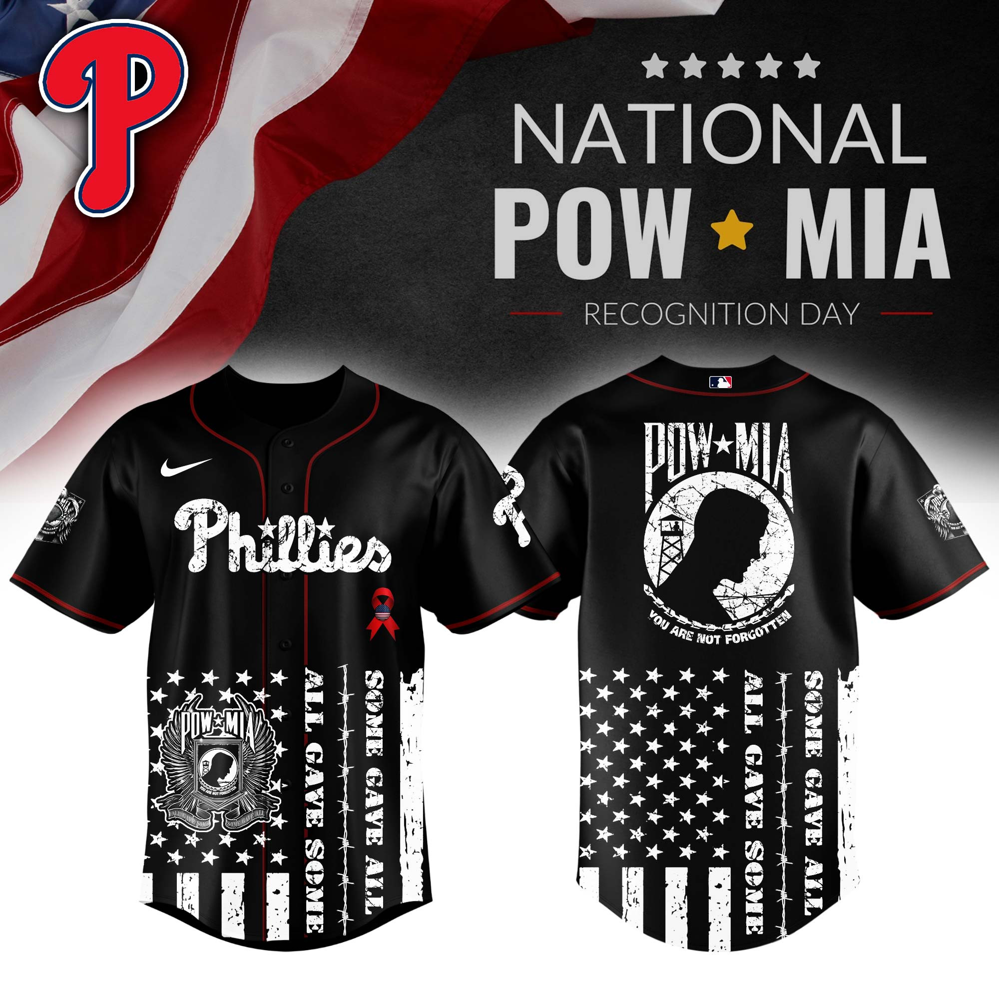 Philadelphia Phillies Mlb X National Powmia Recognition Day Baseball Jersey For Fans-1