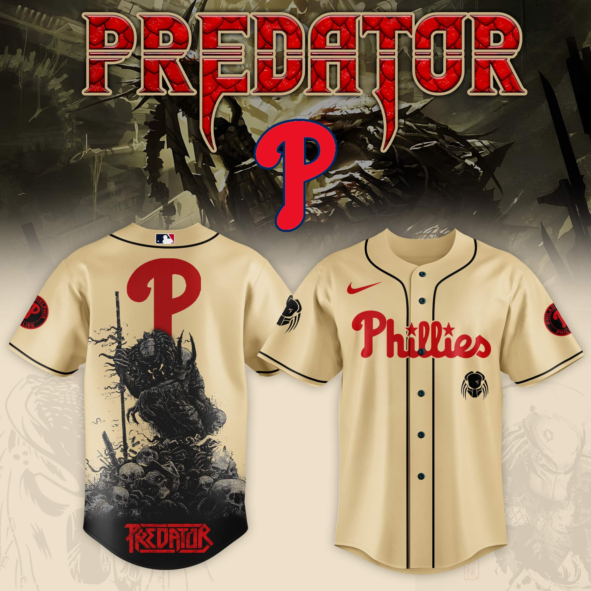 Philadelphia Phillies Mlb X Predator Baseball Jersey For Fans-1