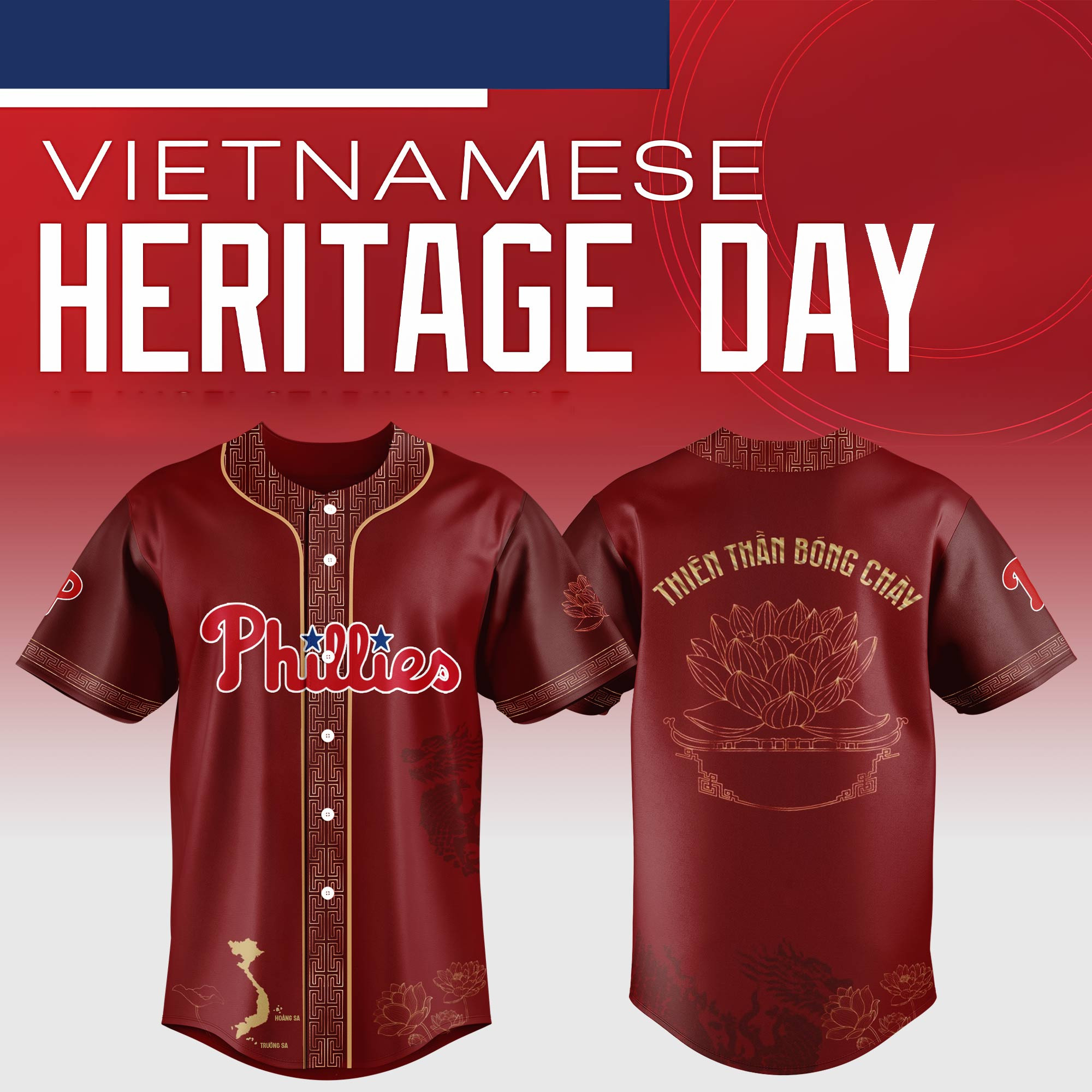 Philadelphia Phillies Mlb X Vietnamese Heritage Night Baseball Jersey For Fans-1