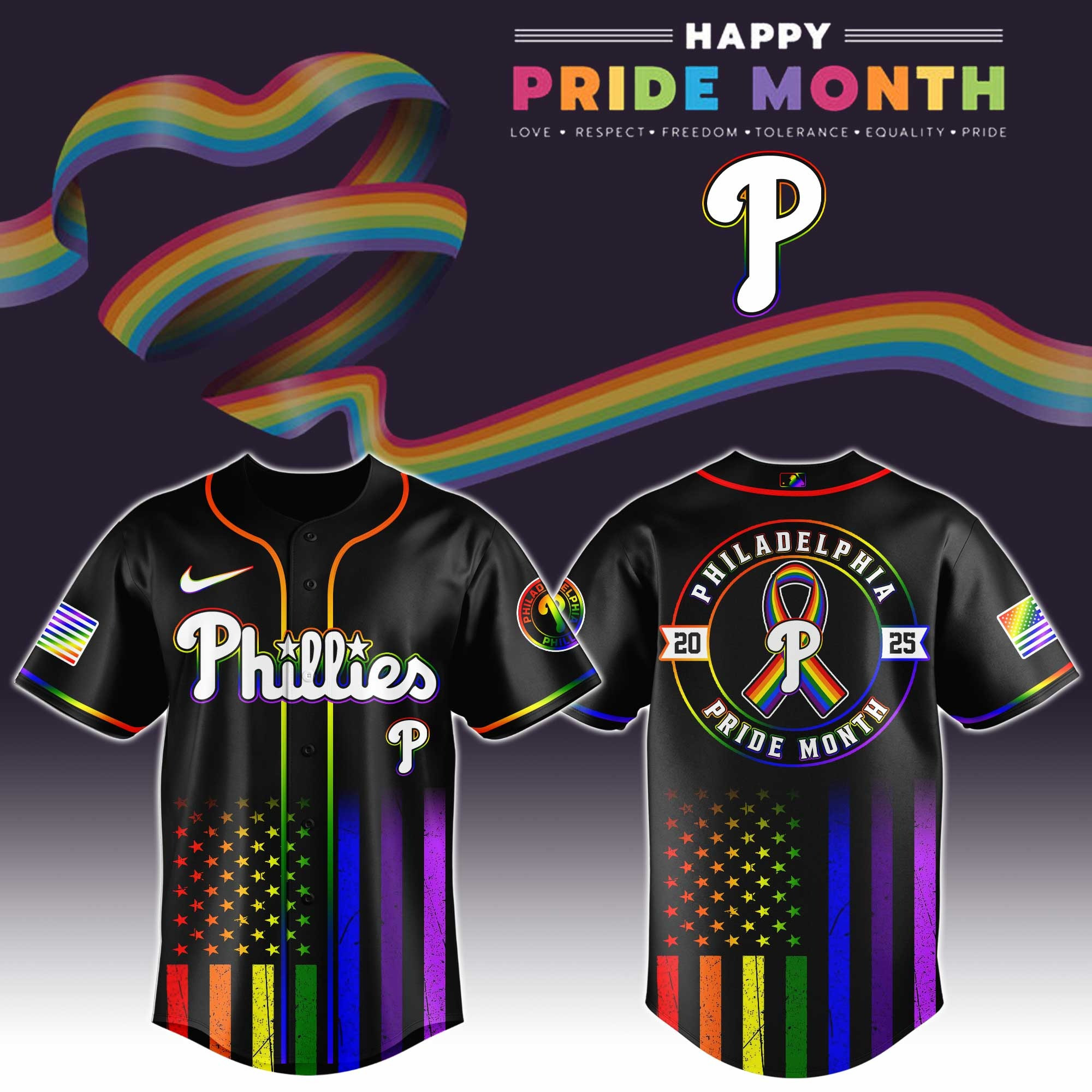 Philadelphia Phillies Special Pride Month Jersey Gifts For Baseball Fans-1