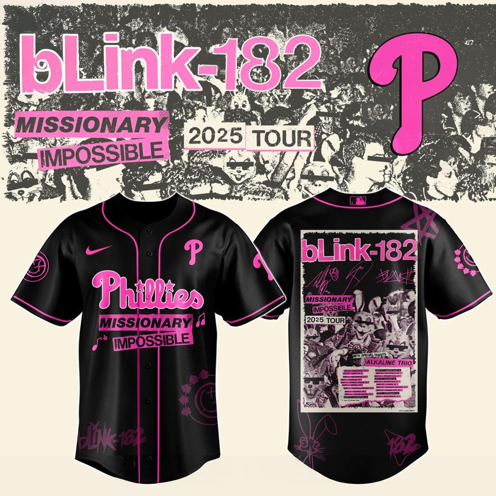 Philadelphia Phillies X Blink 182 Missionary Impossible Tour 2025 Jersey Phillies Merch-1