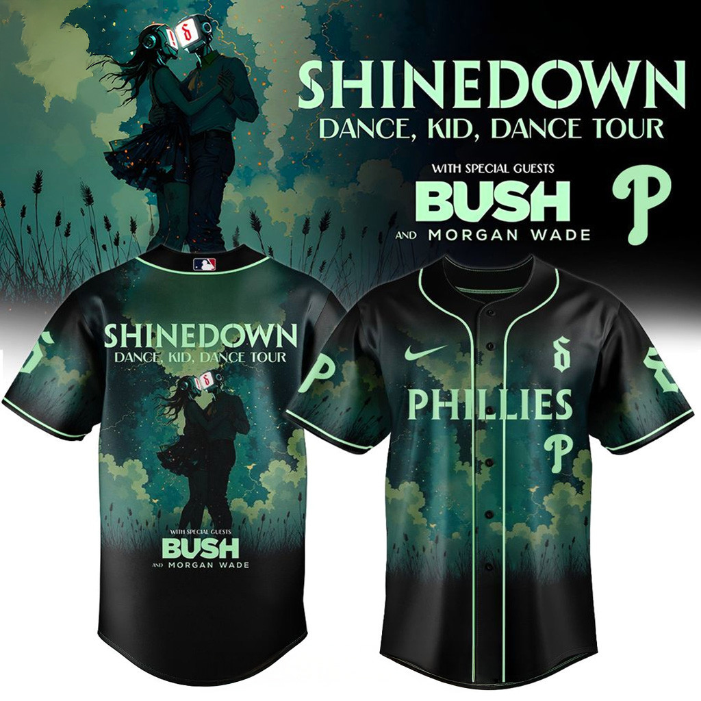 Philadelphia Phillies X Shinedown Dance Kid Dance Tour Merch 2025 Baseball Jersey Phillies Merch-1