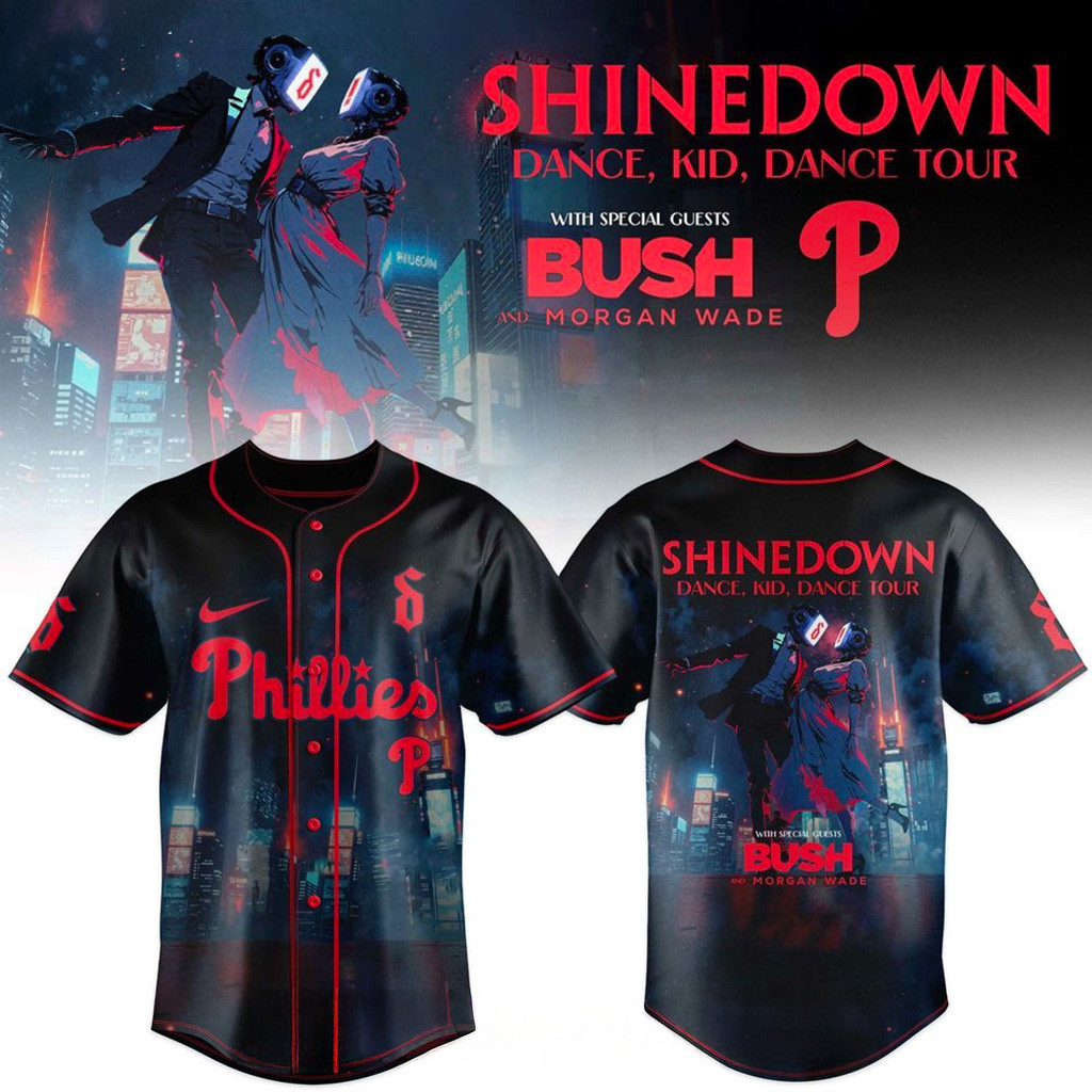 Philadelphia Phillies X Shinedown Dance Kid Dance Tour Merch 2025 Jersey Phillies Merch-1