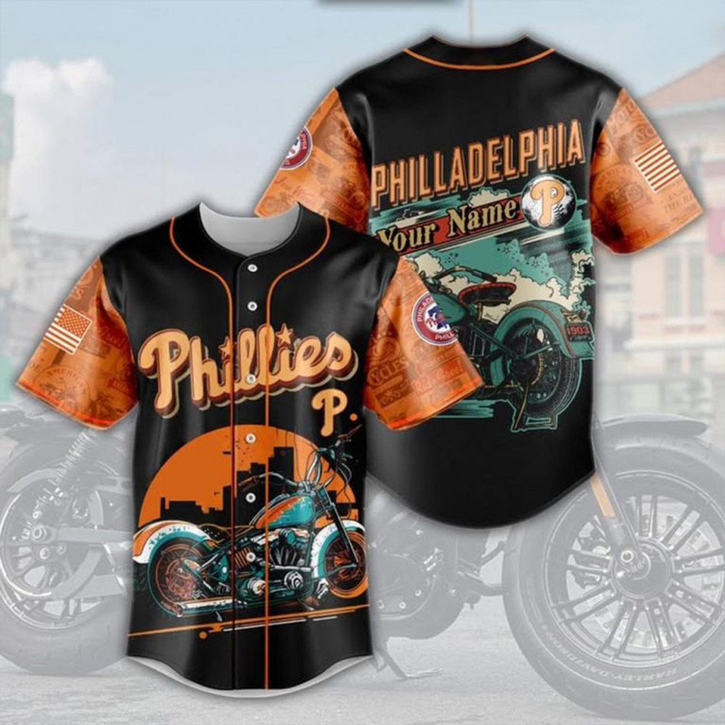 Philadelphia Phillies x Motorcycle Night 2025 Baseball Jersey Philadelphia Phillies Merch-1