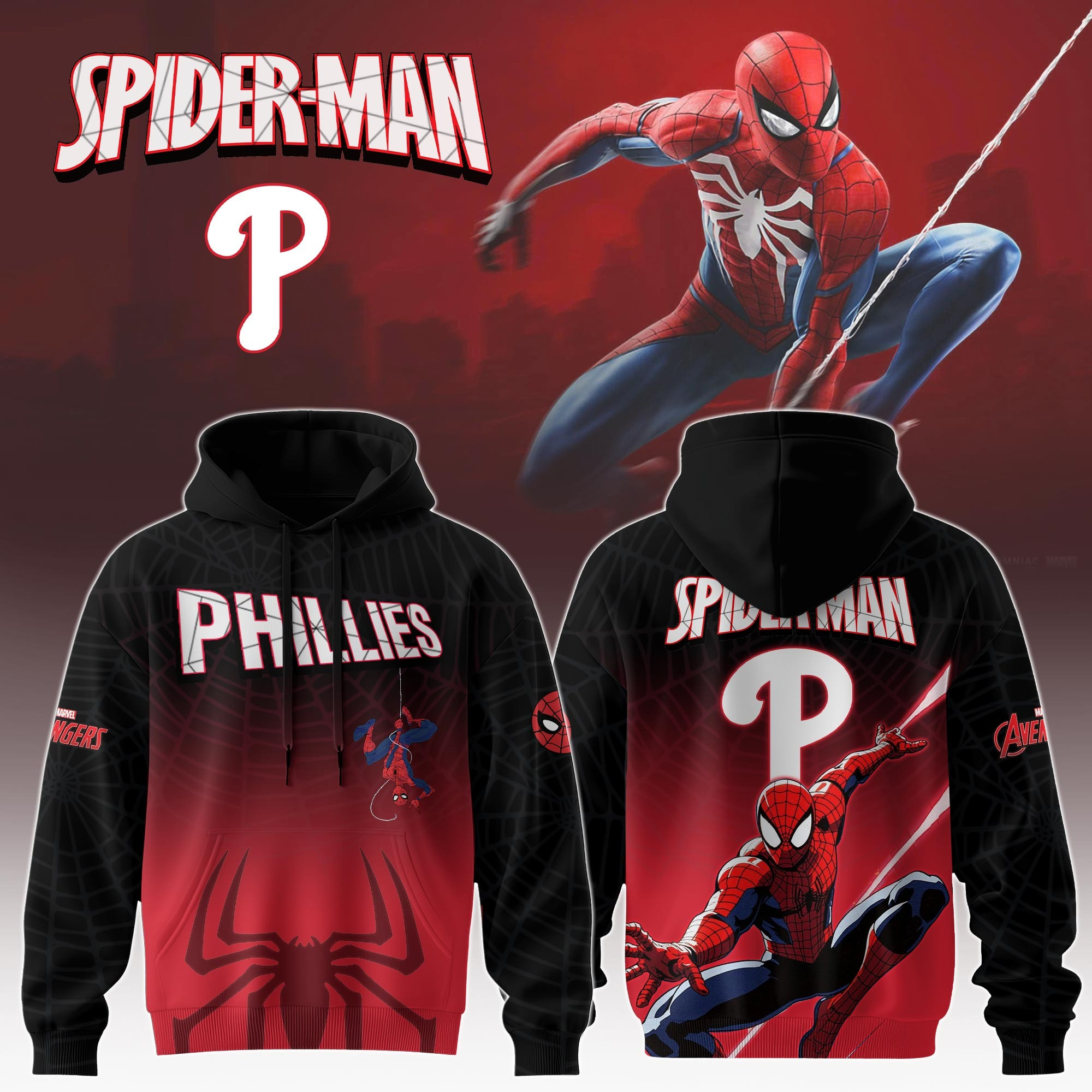 Philadelphia Phillies x Spider Man Game Night Special Edition Hoodie-1