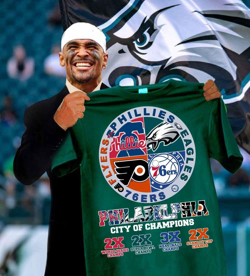 Philadelphia Sports Teams Logo Flyers Eagles Phillies 76ers Union T-Shirt Gifts For Fans-1