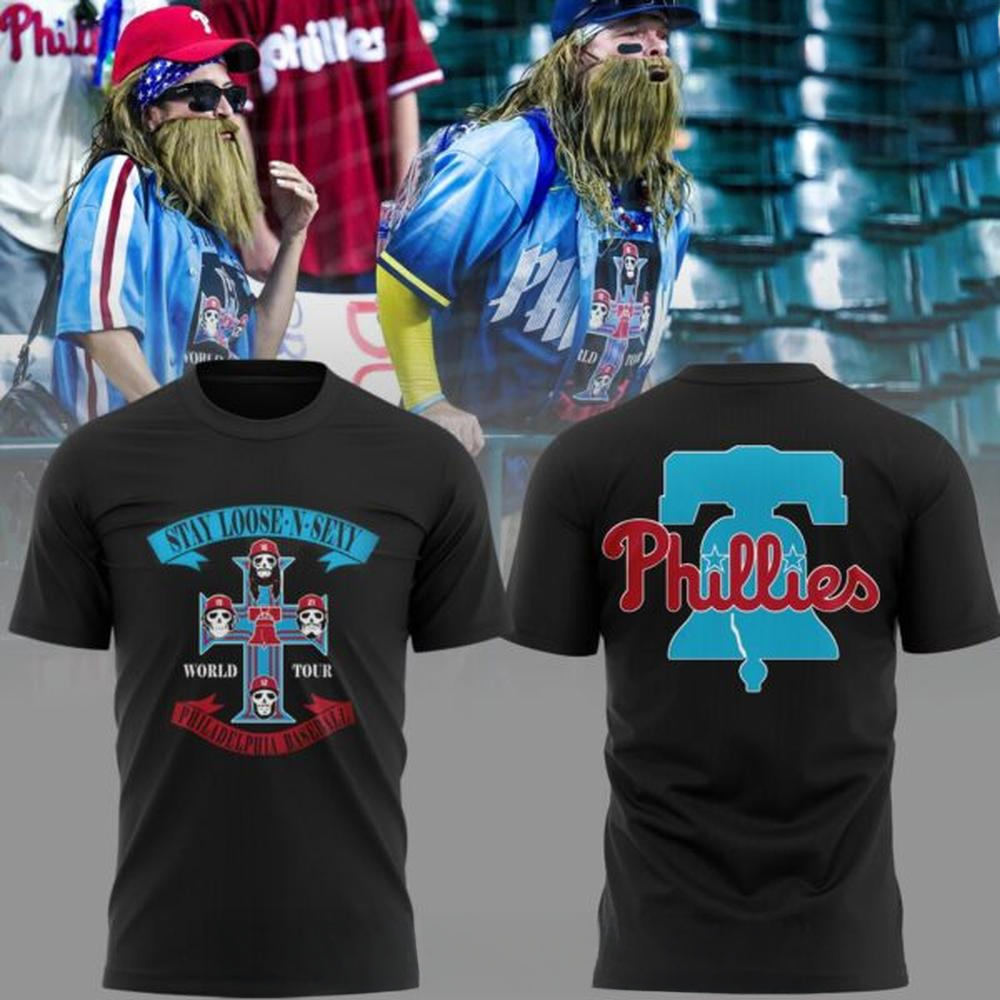 Phillies Baseball x Guns N' Roses Special T-Shirt Father's Day Gifts For Son In Law-1