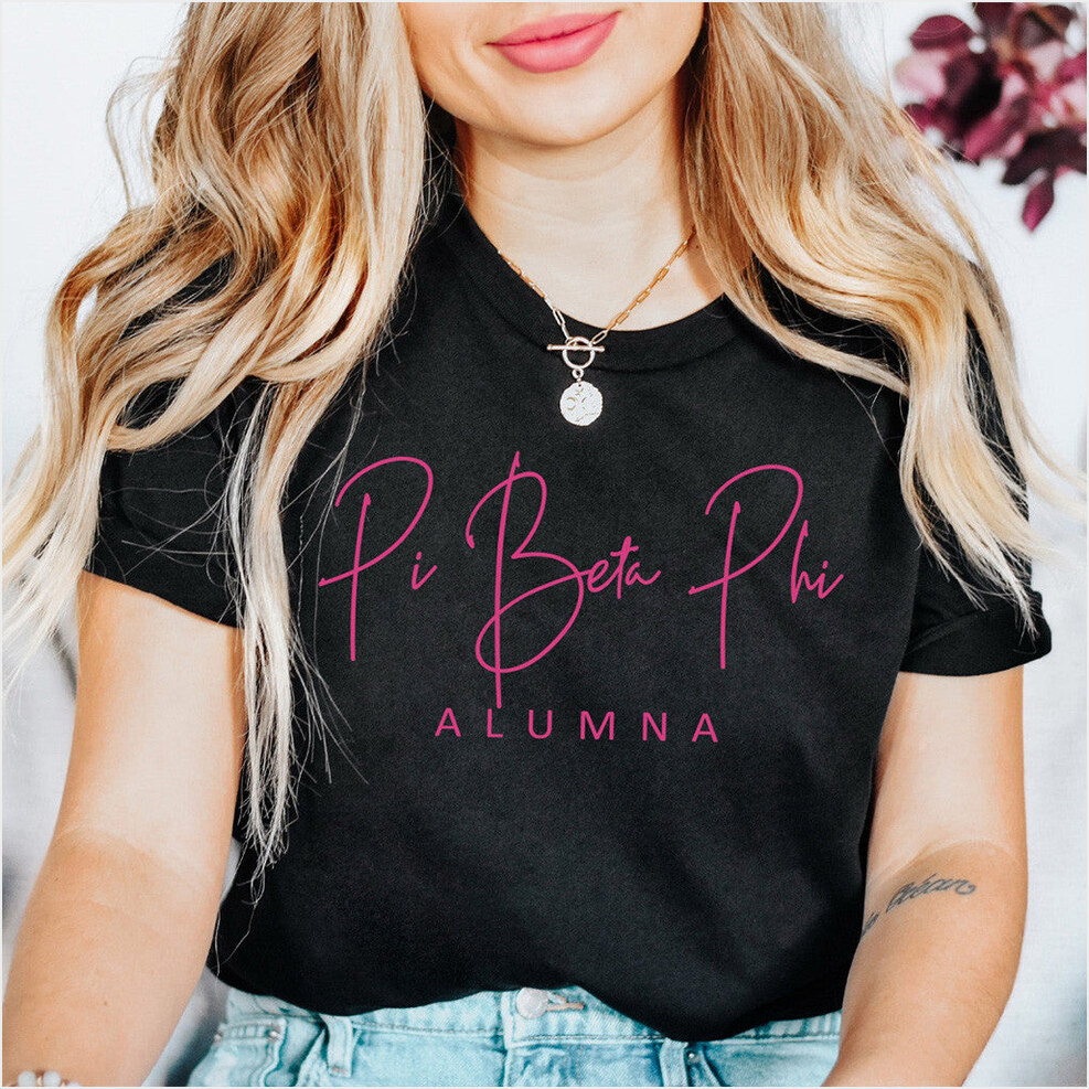 Pi Beta Phi Merch Pi Beta Phi Alumna Black T-Shirt Gifts For Daughter Gifts For Best Friend-1