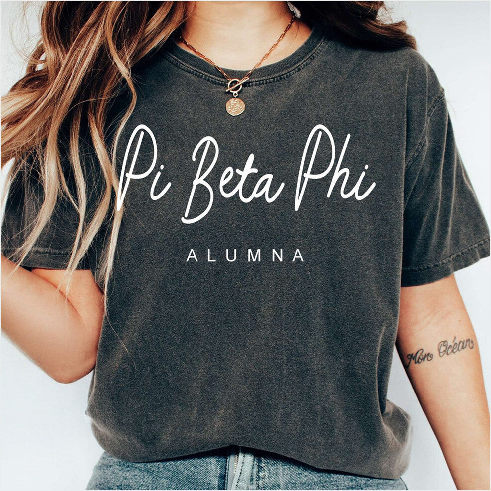 Pi Beta Phi Merch Pi Beta Phi Alumna Wash T-Shirt Best Gifts For Daughter Gifts For Besties-1