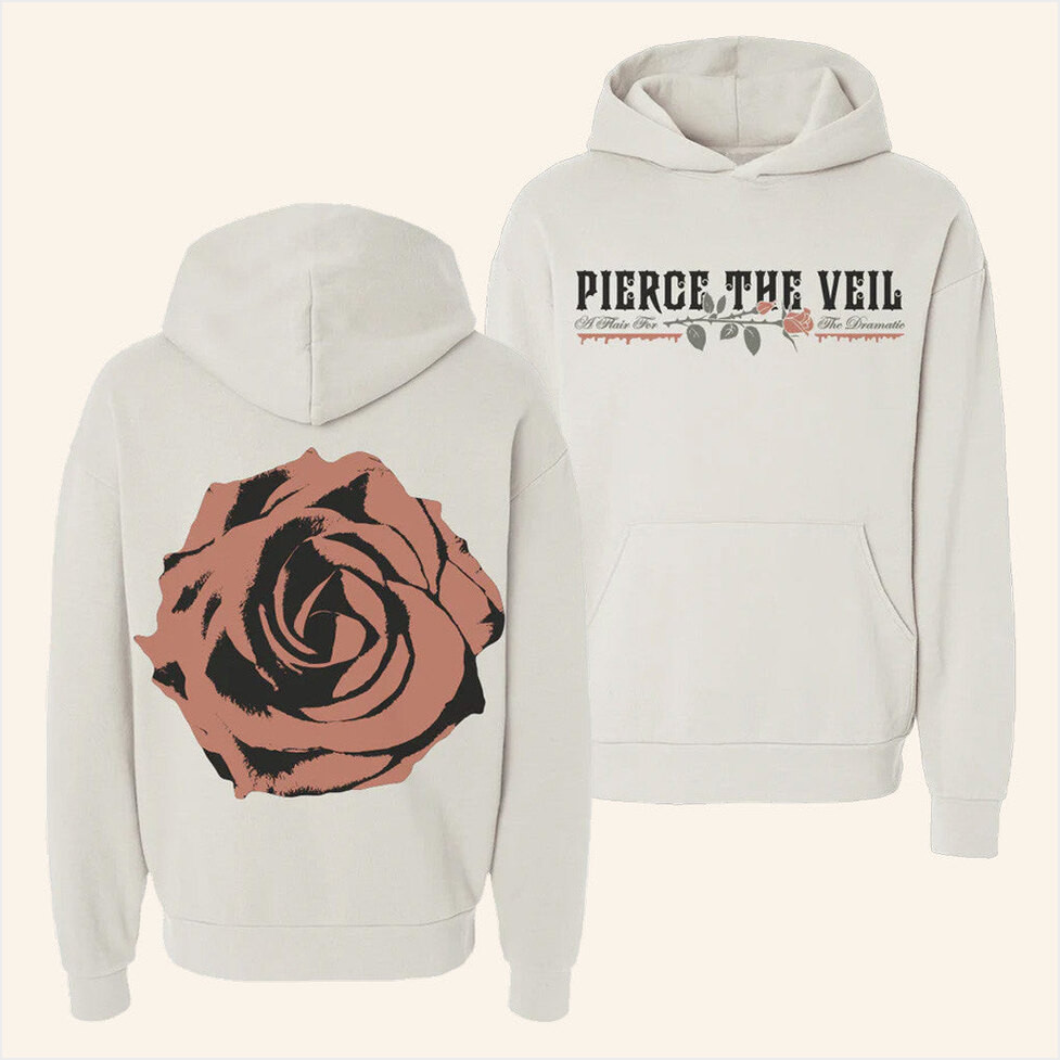 Pierce The Veil Merch A Flair for the Dramatic Rose Hoodie Gifts For Him Gifts For Besties-1