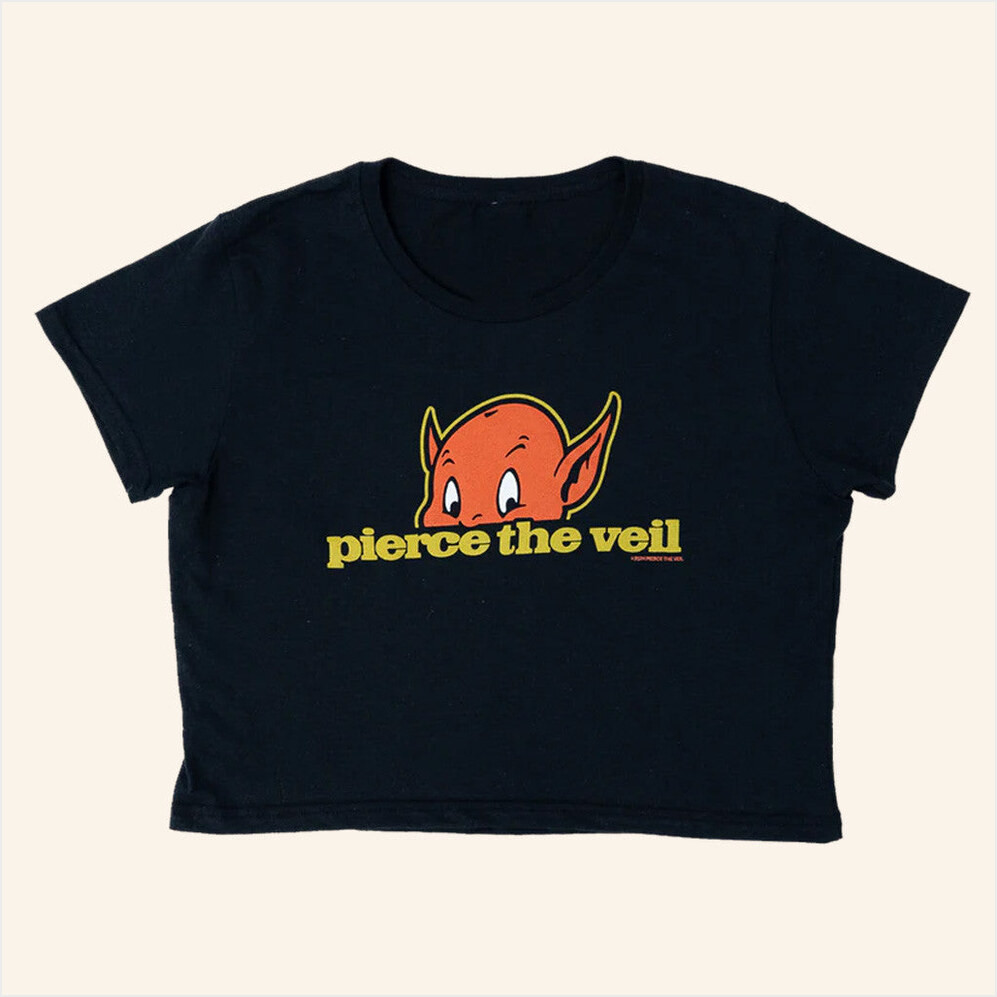 Pierce The Veil Merch Devil Cropped T-Shirt Best Gifts For Her Birthday Gifts For Friends-1