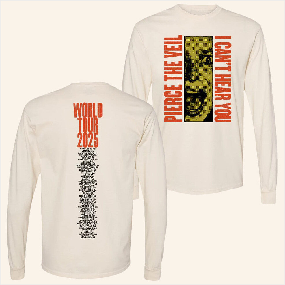 Pierce The Veil Merch Ivory Screamblocks Long Sleeve T-Shirt Gifts For Boyfriend Gifts For Fans-1