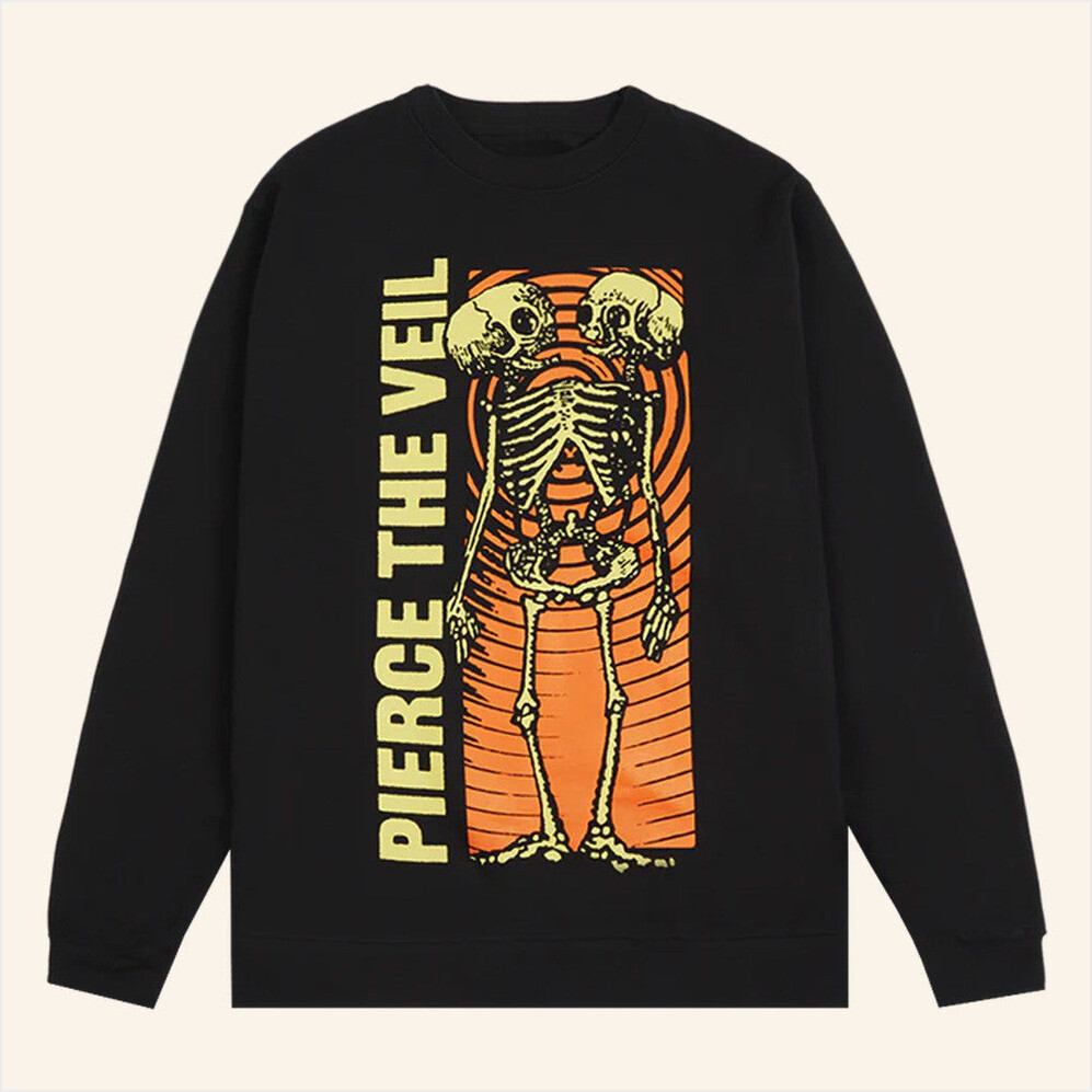 Pierce The Veil Merch Skeleton Lovers Long Sleeve T-Shirt Gift For Best Friends Gifts For BFF-1