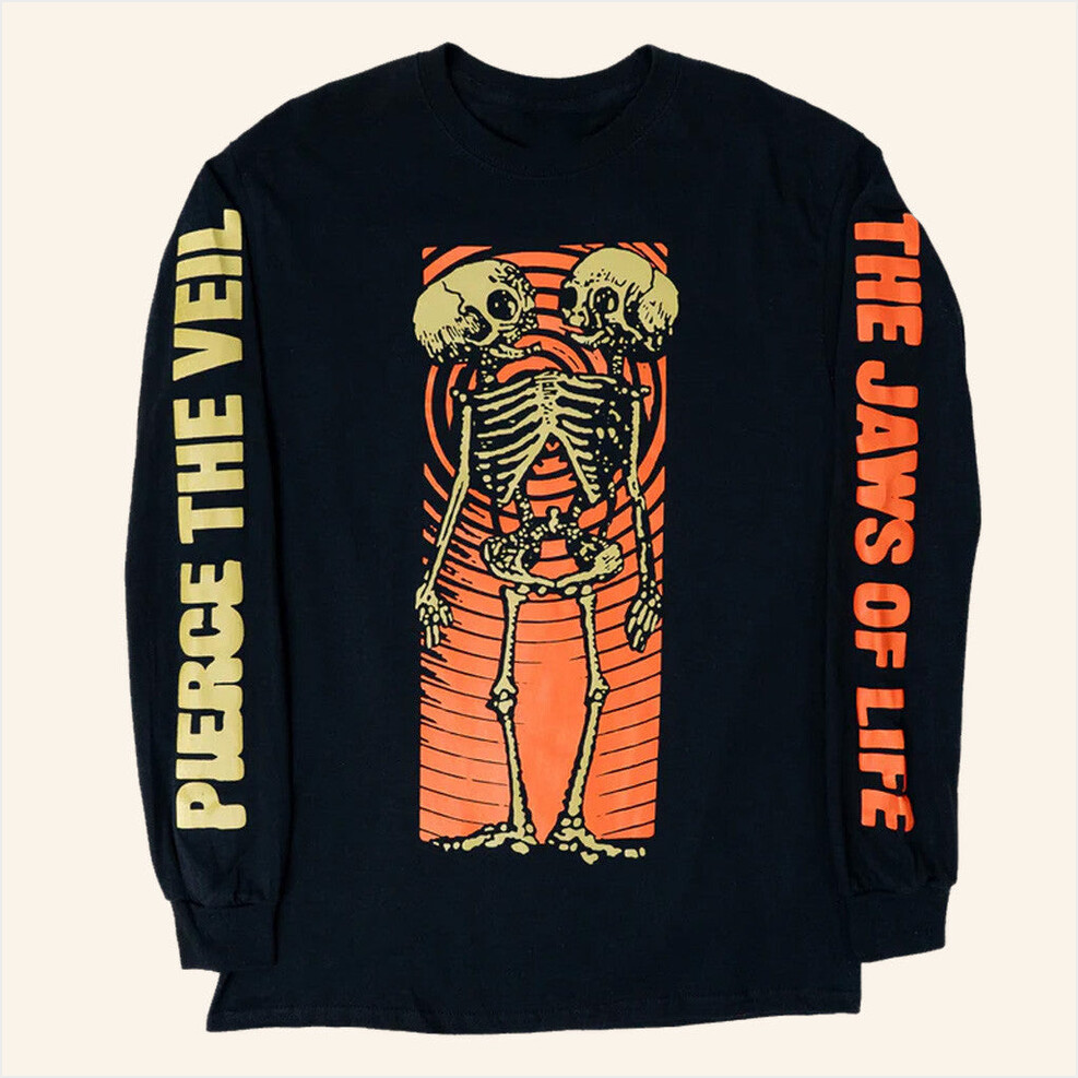 Pierce The Veil Merch Skeleton Lovers Long Sleeve T-Shirt Gift Ideas For Friends Gifts For Fans-1