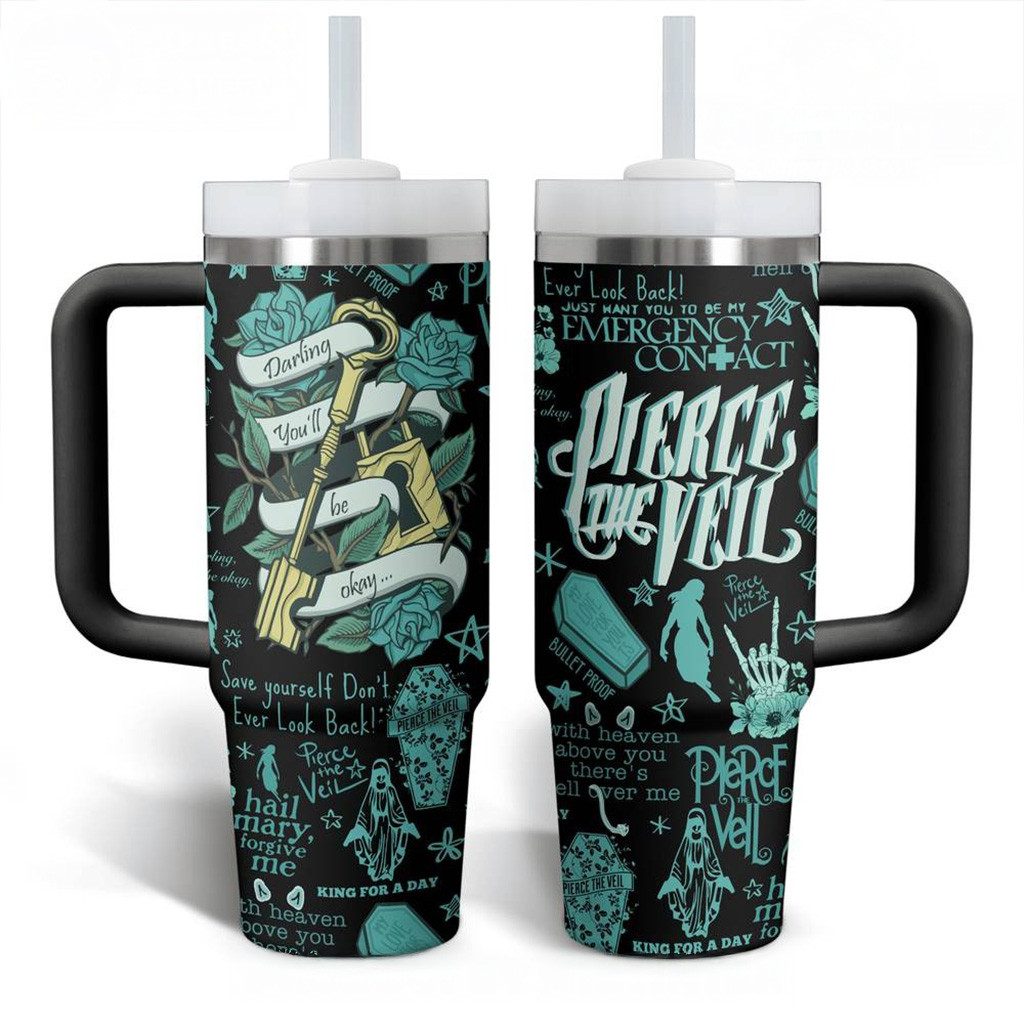 Pierce The Veil Stanley Tumbler Black Fan Merch Gifts For Boyfriend-1