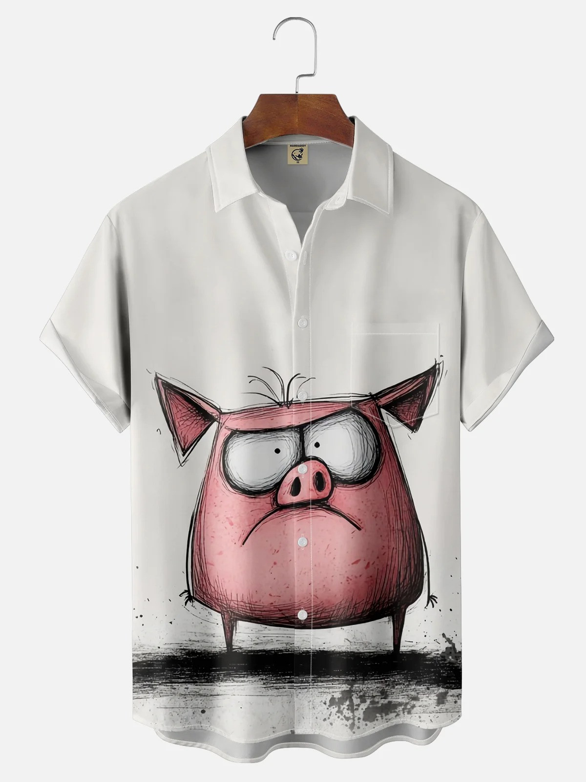 Pig Chest Pocket Hawaiian Shirt-1