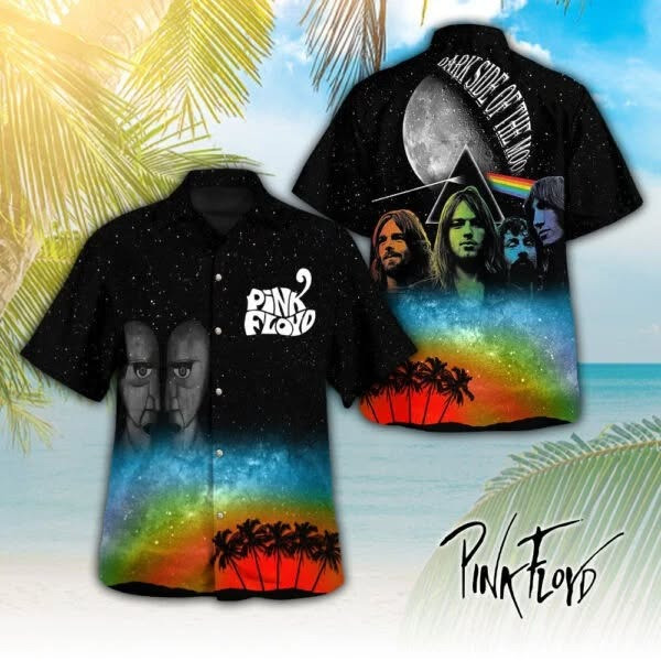 Pink Floyd Merch Dark Side Of The Moon Hawaiian Shirt Father's Day Gifts For Rock Band Fans-1
