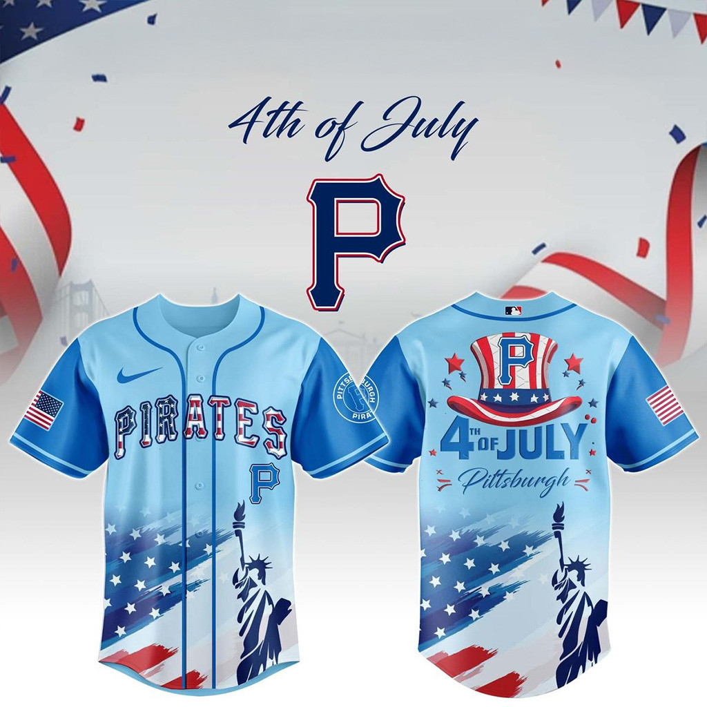 Pirates MLB x Happy Independence Day 4th Of July Baseball Jersey Pirates Merch Gifts For Fans-1