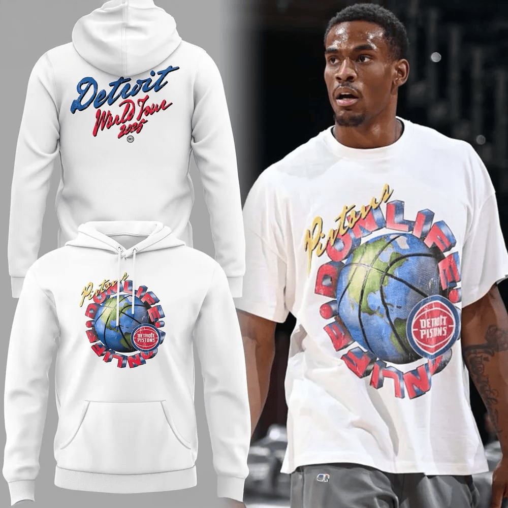 Pistons x Big Sean Detroit World Tour Hoodie Pistons Merch Great Father's Day Presents-1