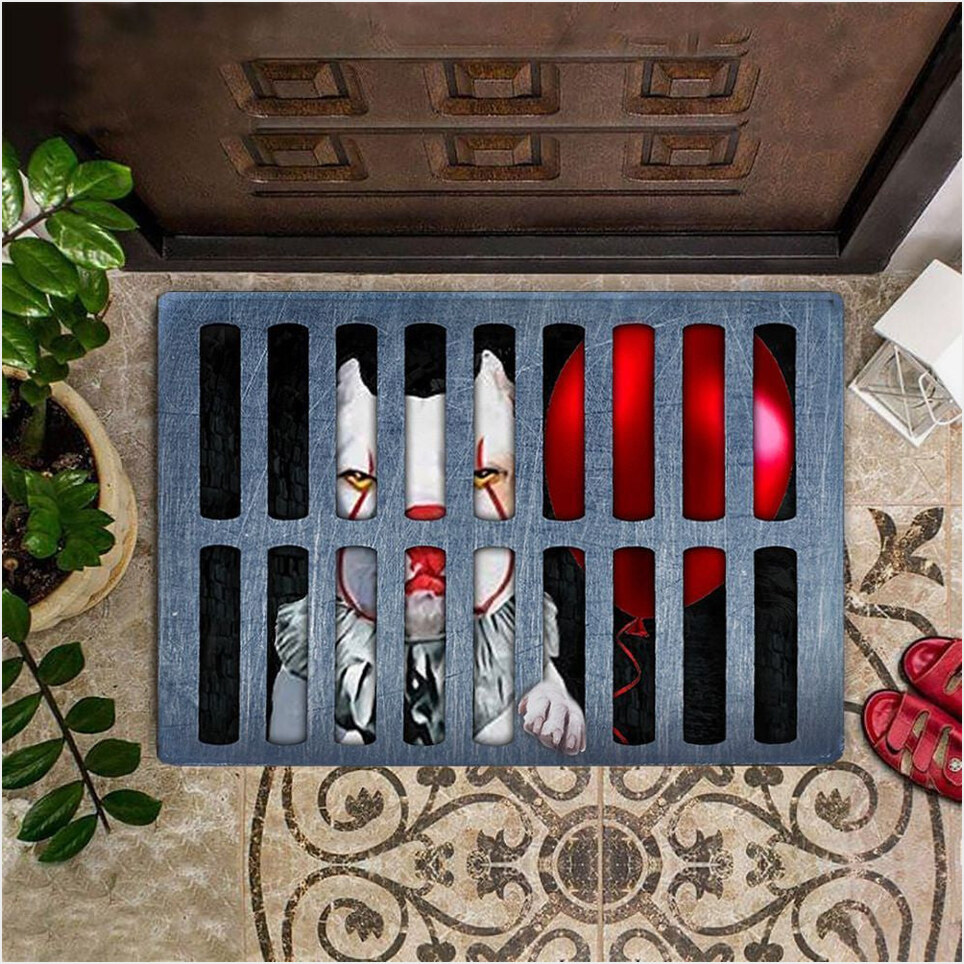 Pitbull Halloween Doormat Pitbull Clown Indoor Halloween Front Door Mat Floor Welcome Mat-1