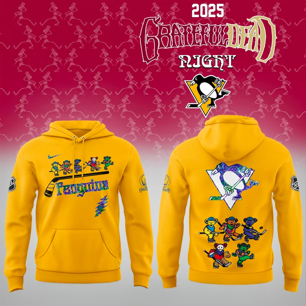 Pittsburgh Penguins Grateful Dead Night 2025 Hoodie Penguins Merch Best  Presents For Dad-1