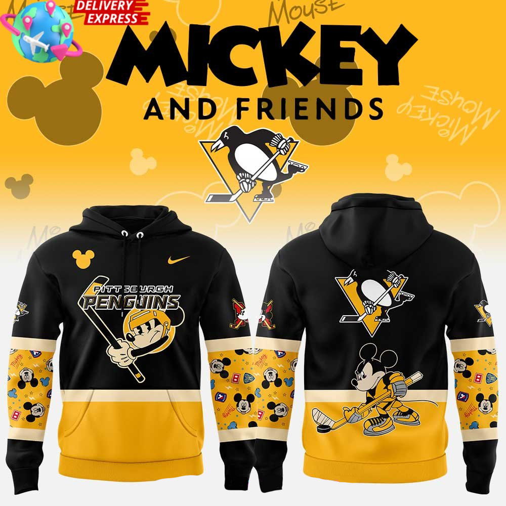 Pittsburgh Penguins Mickey And Friends Special Hoodie Penguins Merch Gifts For Father's Day Ideas-1