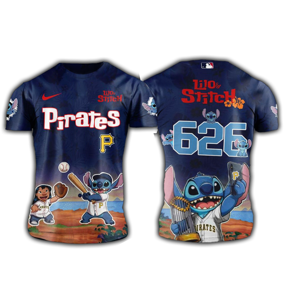 Pittsburgh Pirates Lilo And Stitch 626 Shirt Pittsburgh Pirates Merch Fathers Day Gifts Special-1